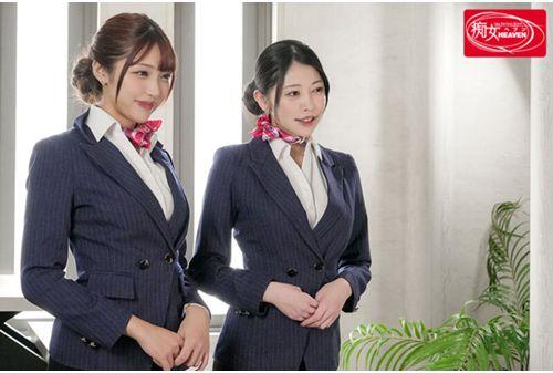 CJOD-433 When She Gets Drunk, The Flight Attendant Becomes A Slut. She Has Beautiful Legs And Black Tights, And They Lock And Kiss In A French Kissing Position On A Business Trip Affair Flight. Hinako Mori And Himari Kinoshita Screenshot