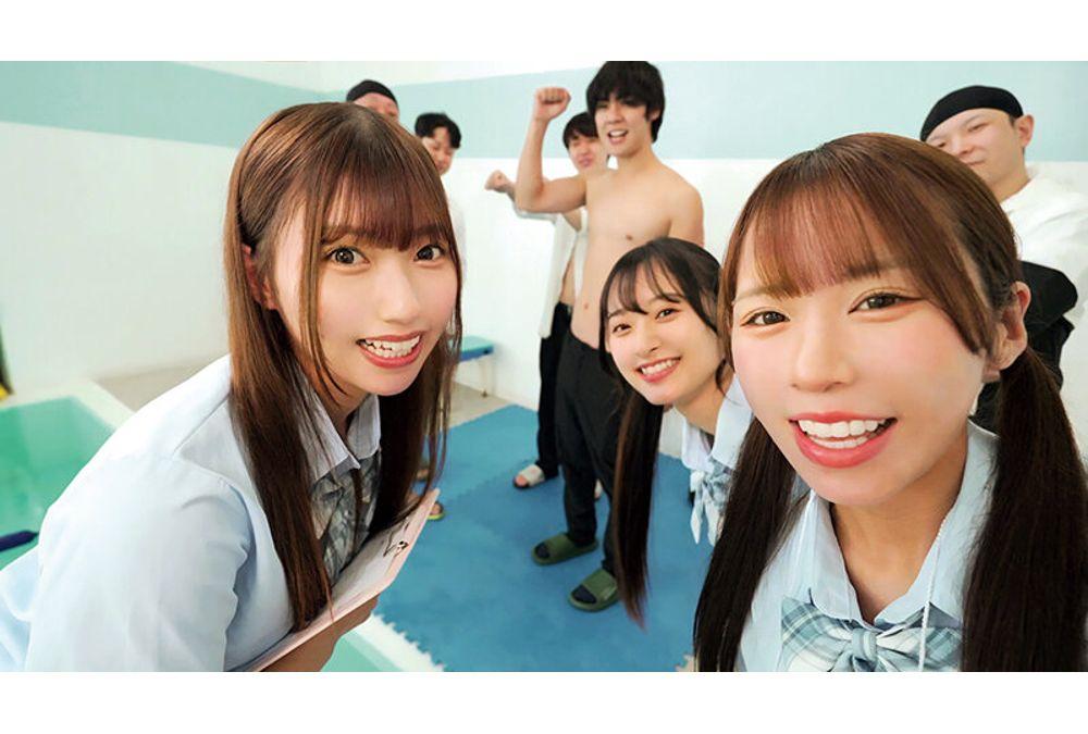 MKMP-713 The Slutty Female Managers Of The Swimming Club Who Open Their Legs To Anyone Get 42 Bukkake Shots All Over Their Bodies! A Training Camp Where They Can Have Sex Anytime, Anywhere In Their School Swimsuits. Screenshot 6