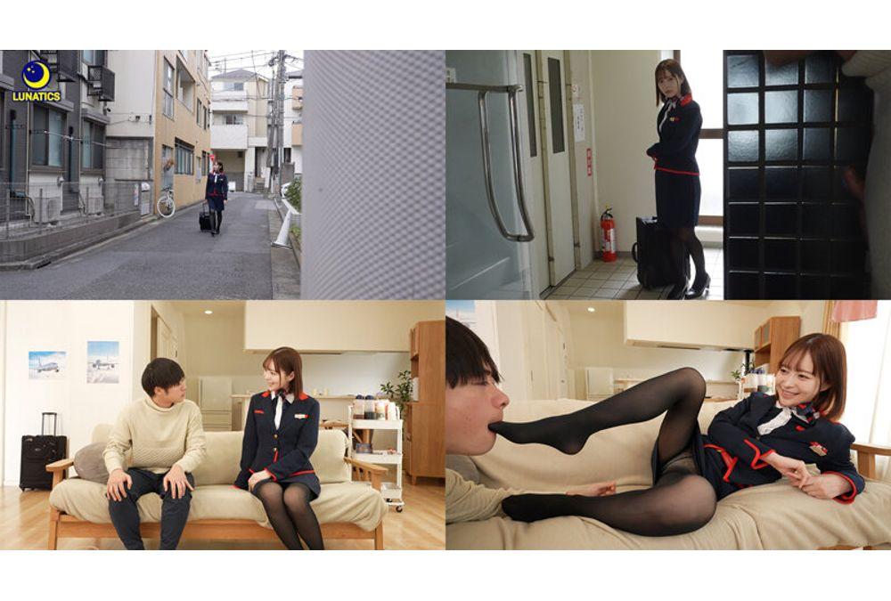 LULU-445 I Was Provoked By A Slutty, Long-legged Flight Attendant Who Lives Nearby, Her Sweaty Black Pantyhose On Her Flight Home, And Then She Used Her Sweet, Sadistic Leg Techniques To Squeeze And Stroke Me, Getting Me Involved In A Fuck Where She Relieved Her Sexual Desires And Gave Me A Cumshot. (Tenma Yui) Screenshot 5