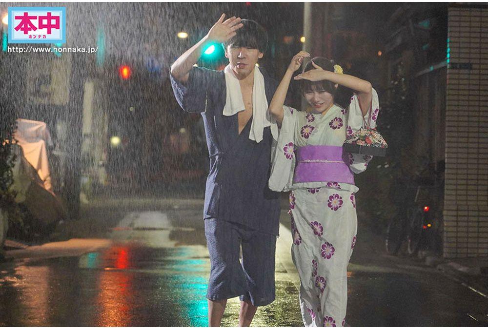 HMN-883 On The Night Of The Fireworks Festival, A Sudden Downpour Throws Everything Into Chaos. I Took Shelter In A Love Hotel Room With My Childhood Friend And Classmate, And We Ended Up Having Unprotected Sex. (Rin Suzunoya) Screenshot 9