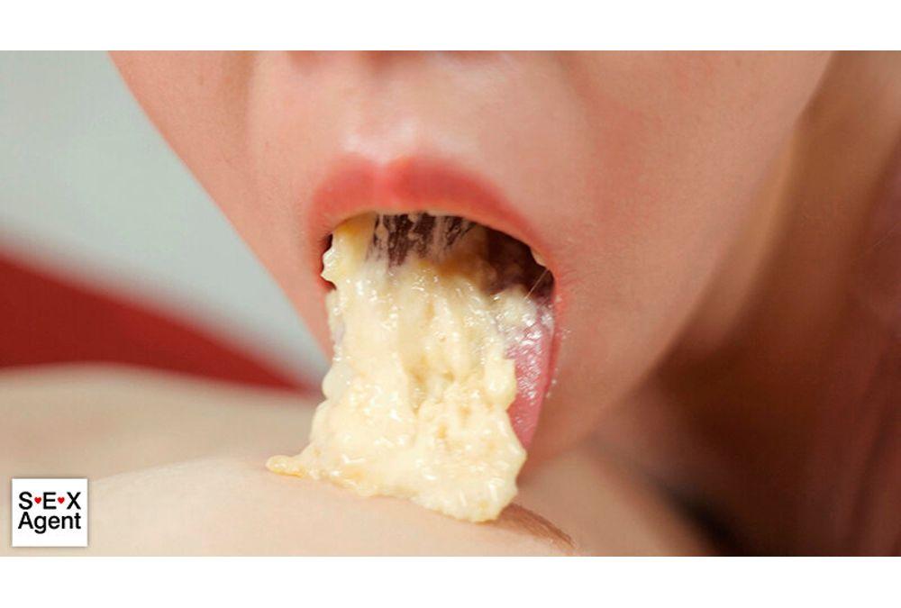 AGMX-248 Sticky, Slurpy Blowjob - She Passes The Chewed Food From Mouth To Mouth And Then Gets Violated In Her Mouth - Screenshot 8