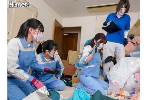 HUNTC-259 The Young Wives Who Work As Part-time Cleaners In The Garbage House Are Excited By The Smell Of Semen Coming From The Large Amount Of Tissues I've Saved Up! We Hide In The Garbage Pile And Have Sex! The Room Is Also Full Of Balls... Screenshot