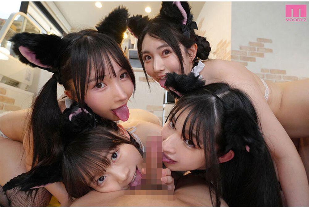 MIAB-575 Cat Girl In Heat Will Welcome You. A Fixed-price Subscription Service For Small, Small-breasted Cats And Creampie Sex. A Harem Cat Cafe Featuring Kana Yura, Hikaru Minazuki, Yuzu Fujita, And Ran Himeno. Screenshot 10