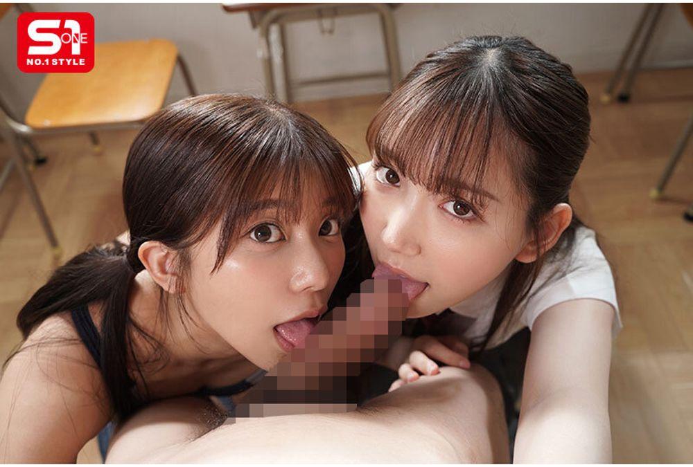 SNOS-022 During His Adolescence, He Skipped Summer Classes And Indulged In An Immoral Threesome With His Girlfriend's Two Best Friends, Where They Sucked And Slurped And Made His Penis Melt. Screenshot 10