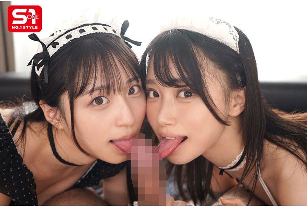SNOS-166 "Master, Pour It On Me" Two Maids Who Love My Cock So Much They Fight Over Freshly Squeezed Cum And Beg For A Facial Cumshot Adachi Yuri Araki Nozomi Screenshot 12