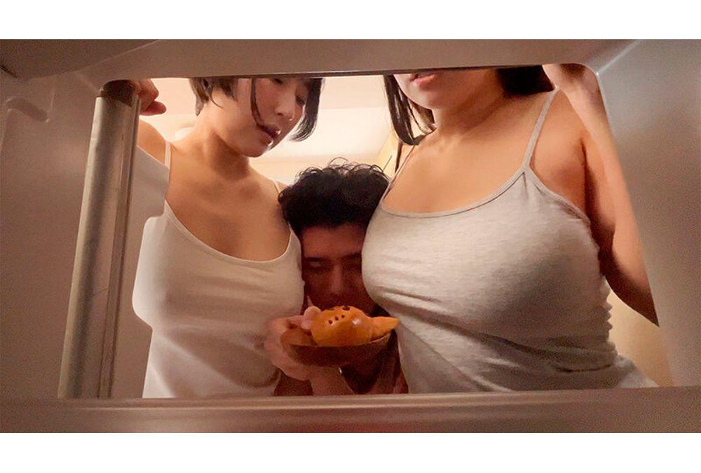 DVMM-417 1R (One Room) Reverse 3P: Two Defenseless Younger Sisters Who Have Come To Tokyo Live Together In A Tiny One-room Apartment In The City, With Their Large Breasts. Hazuki Noa, Itoi Ruka Screenshot 12